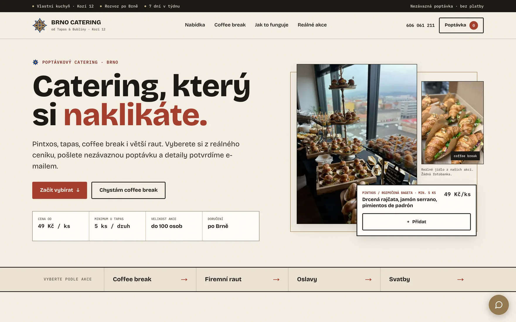 Úvodní stránka Brno Catering